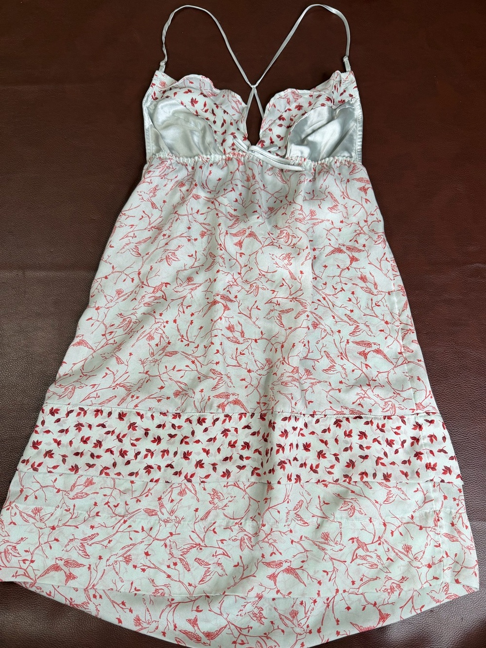 Vintage Victoria secret Silky Floral-Print White and coral Slip Dress